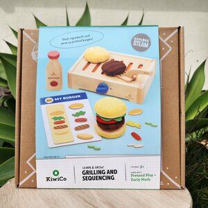 NEW KiwiCo Kiwi Co. Crate Build-a-Burger Grill Grilling Burger Kit Sequencing Pr